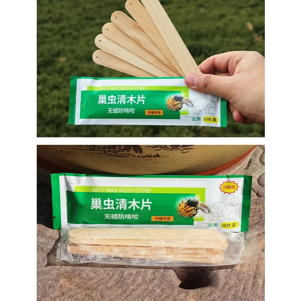 أبيبوز خلية الشمع العثة العلاج شرائط خشبية / 10 وحدة حزمة