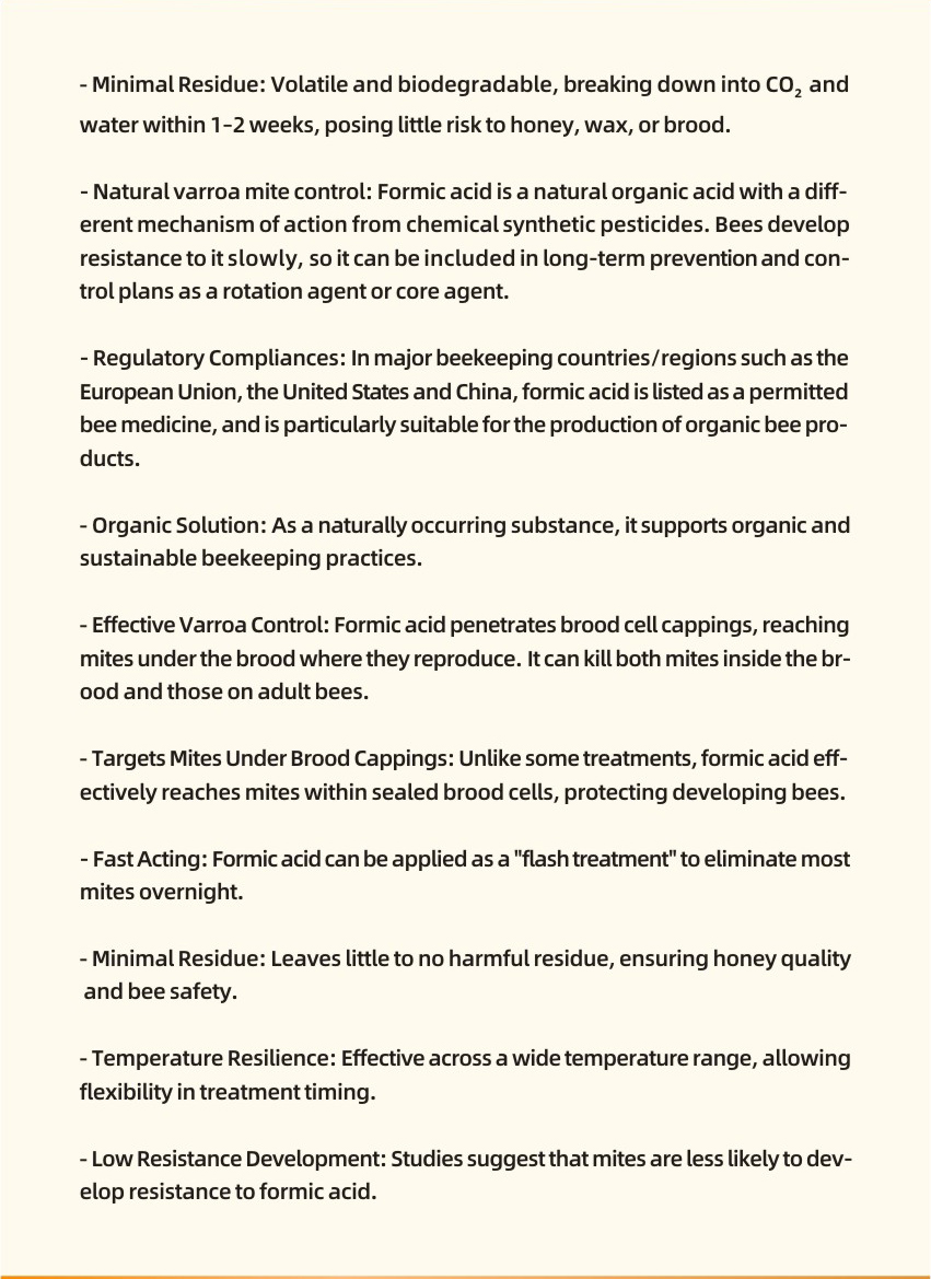 رذاذ حمض الفورميك المختلط للنحل