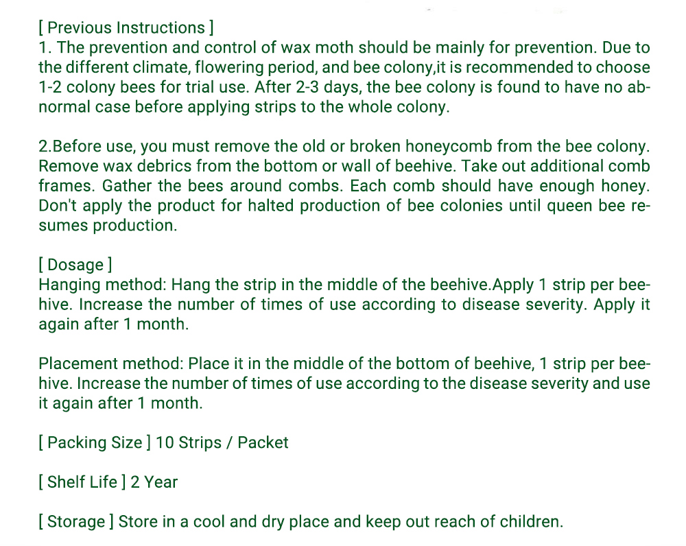 أبيبوز خلية الشمع العثة العلاج شرائط خشبية / 10 وحدة حزمة