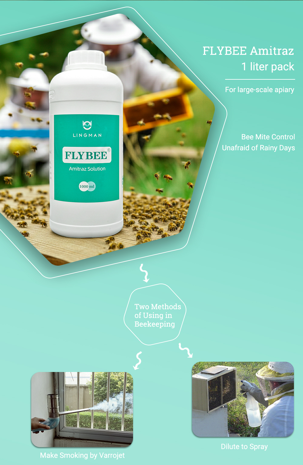 فلاي بي 1 لتر 12.5 ٪ إي سي أميتراز للنحل